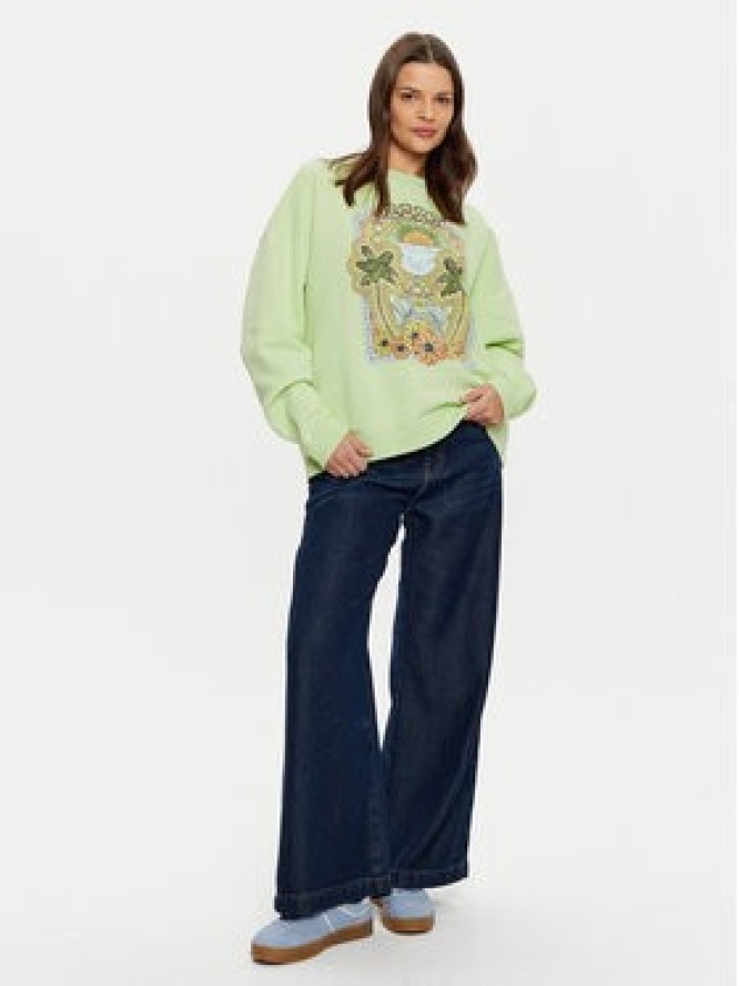 Roxy Bluza Lineup ERJFT04864 Zielony Relaxed Fit
