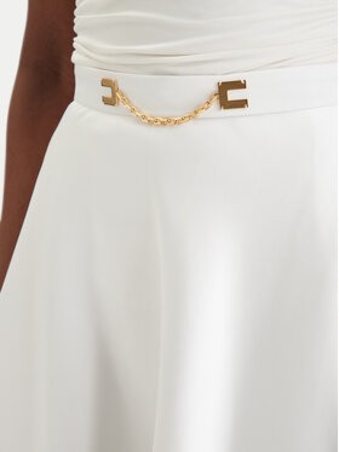 Elisabetta Franchi Spódnica midi GO-156-61E2-V320 Biały Regular Fit