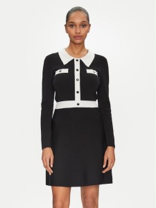 Morgan Sukienka dzianinowa 251-RMAVA Czarny Slim Fit