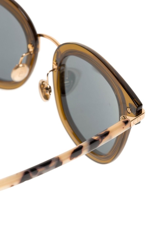 Brązowe okulary DIOR z motywem panterki