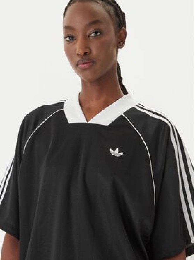 adidas T-Shirt 3-Stripes Jaquard KD2904 Czarny Oversize