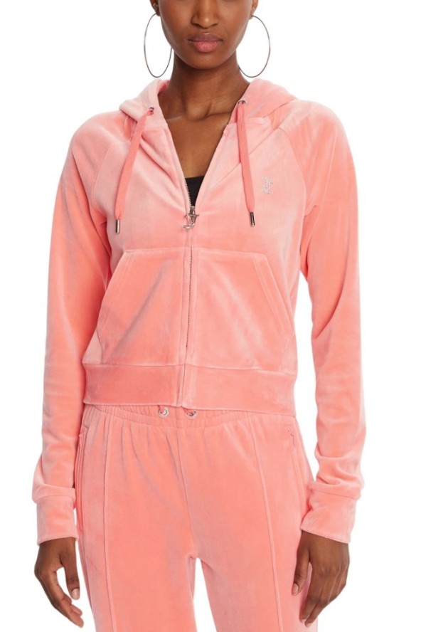 JUICY COUTURE Brzoskwiniowa damska bluza damska Madison Hoodie, Rozmiar S