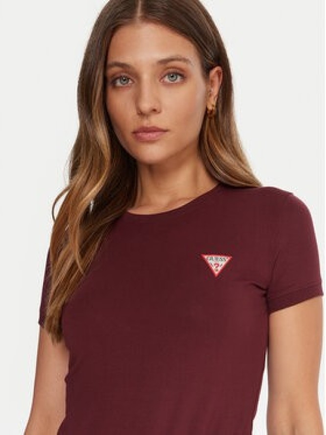 Guess T-Shirt W2YI44 J1314 Bordowy Regular Fit