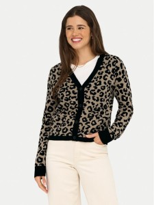 ONLY Kardigan Leo 15349819 Brązowy Regular Fit