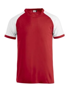 clique Raglan-T – koszulka raglan dwukolorowa z czesanego bawełny – red/white