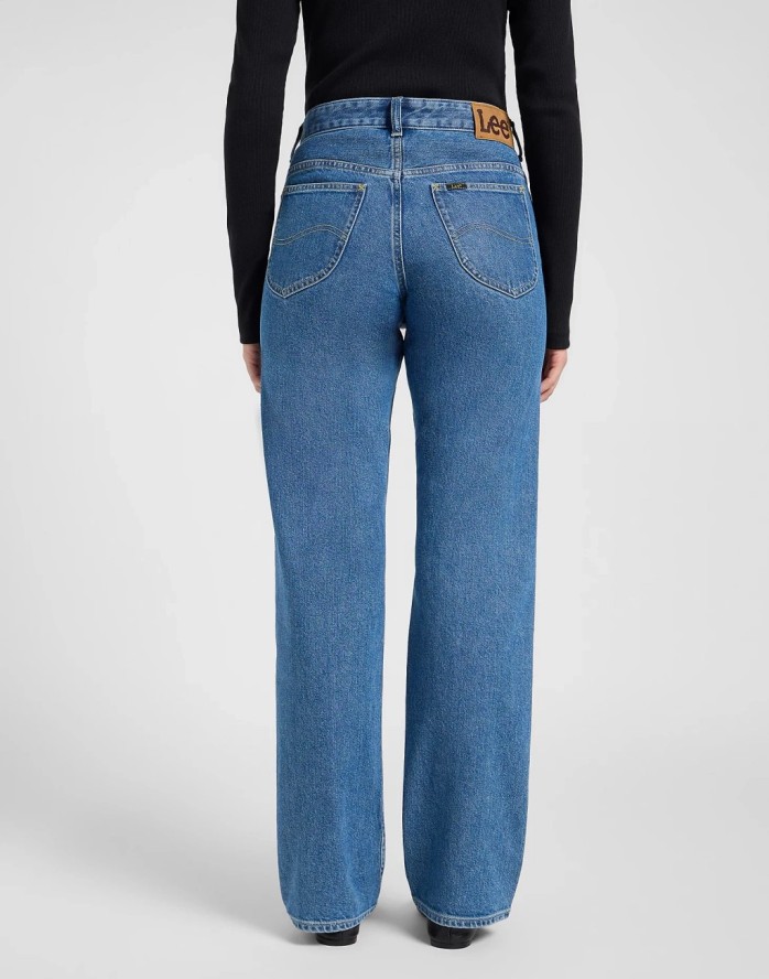 DAMSKIE SPODNIE LEE RIDER CLASSIC MEDIUM BLUE 112370910