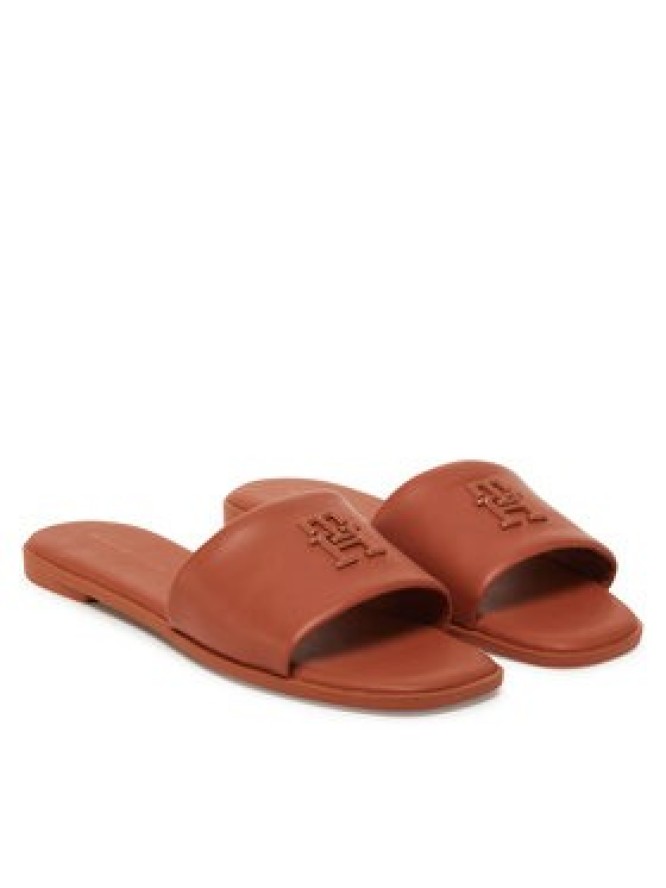 Tommy Hilfiger Klapki Th Logo Hardware Leather Mule FW0FW08806 Brązowy