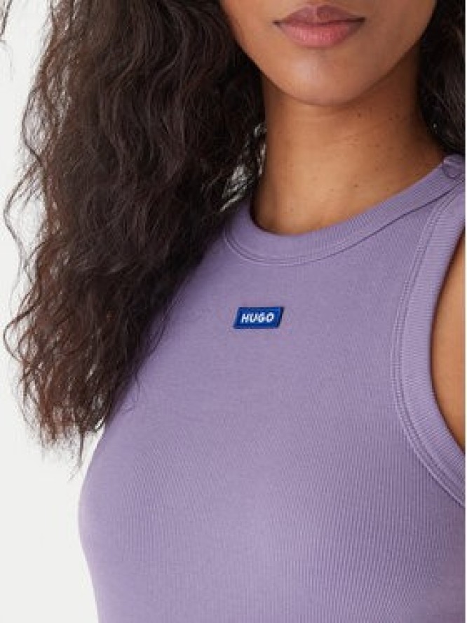 HUGO Top Easy 50508857 Fioletowy Slim Fit