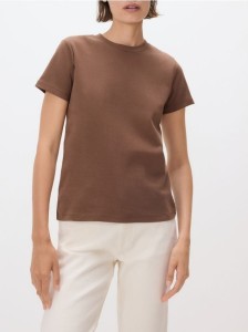 Bawełniany t-shirt - brązowy