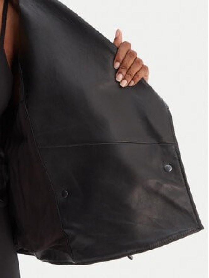 HUGO Kurtka skórzana Lanitte 50560068 Czarny Relaxed Fit