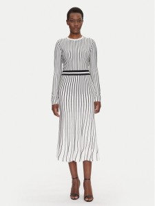 Fracomina Sukienka dzianinowa FS25SD5002K501N8 Biały Slim Fit