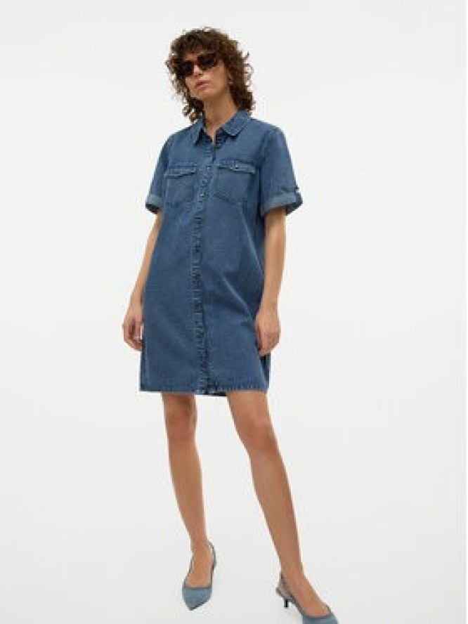 Vero Moda Sukienka jeansowa Jennie 10309665 Niebieski Regular Fit
