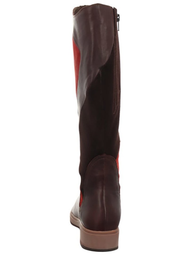 Think! Skórzane kozaki "Cogita" w kolorze czerwono-brązowym rozmiar: 40,5