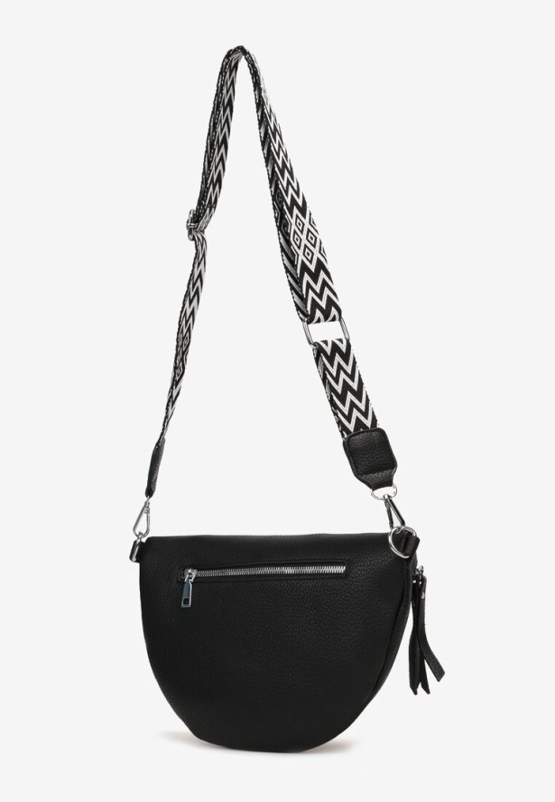 Czarna Nerka z Materiałowym Paskiem Ehadeel