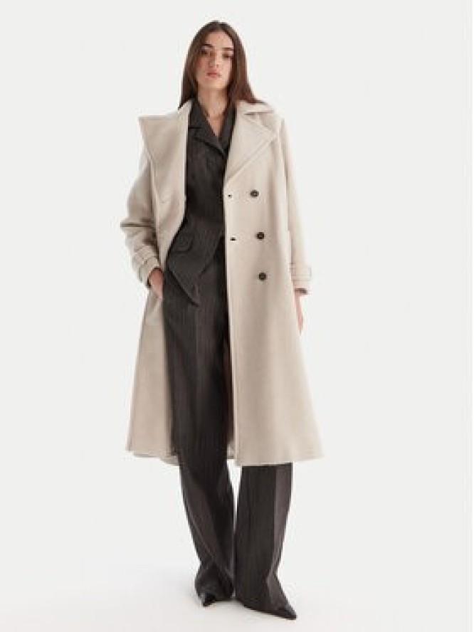 Marella Płaszcz wełniany Balcone 2523016112 Beżowy Regular Fit