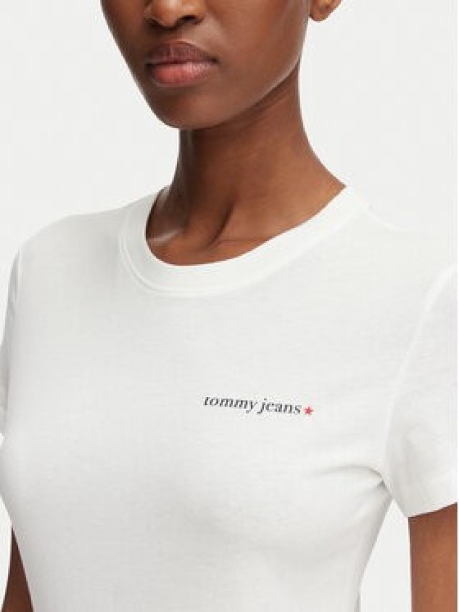 Tommy Jeans T-Shirt Ess Logo DW0DW23479 Biały Slim Fit