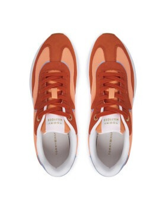 Tommy Hilfiger Sneakersy Th Retro Runner Mix FW0FW09410 Pomarańczowy