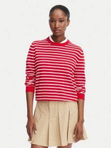 Tommy Jeans Sweter Essential DW0DW20159 Czerwony Regular Fit