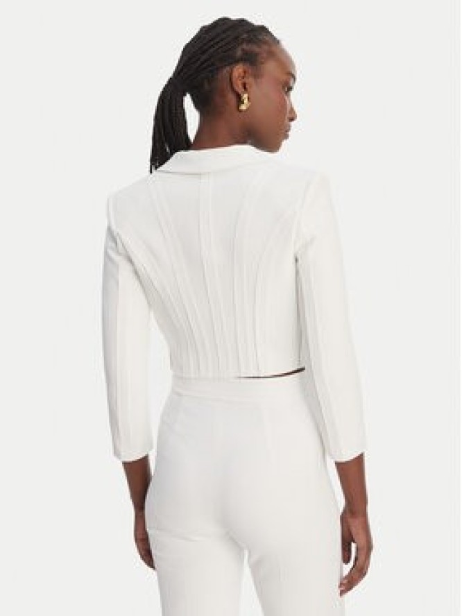 Elisabetta Franchi Marynarka GI-222-61E2-V420 Biały Regular Fit