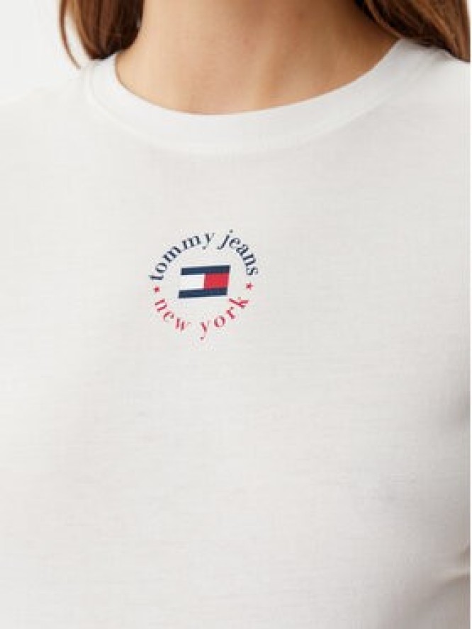 Tommy Jeans T-Shirt Essential DW0DW20316 Biały Slim Fit