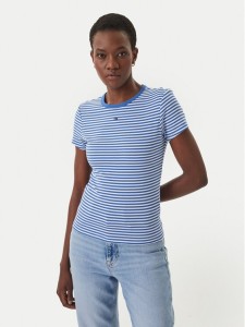 Tommy Jeans T-Shirt Essential DW0DW17383 Niebieski Slim Fit