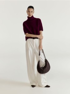 Wełniany sweter - bordowy