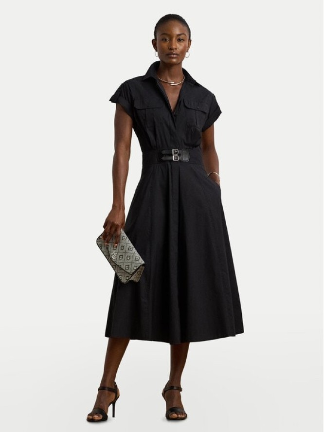 LAUREN RALPH LAUREN Sukienka koszulowa 200973594001 Czarny Regular Fit