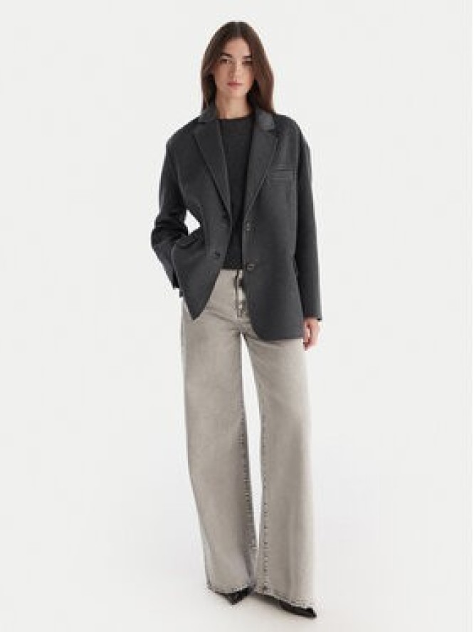 ViCOLO Płaszcz wełniany TF0005 Szary Regular Fit