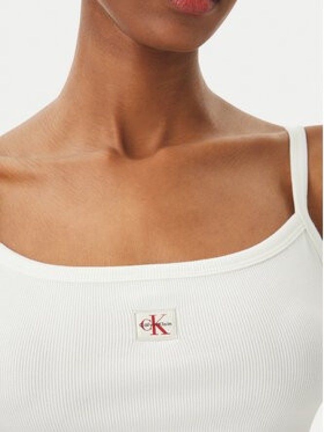 Calvin Klein Jeans Top LV047F221G Biały Slim Fit