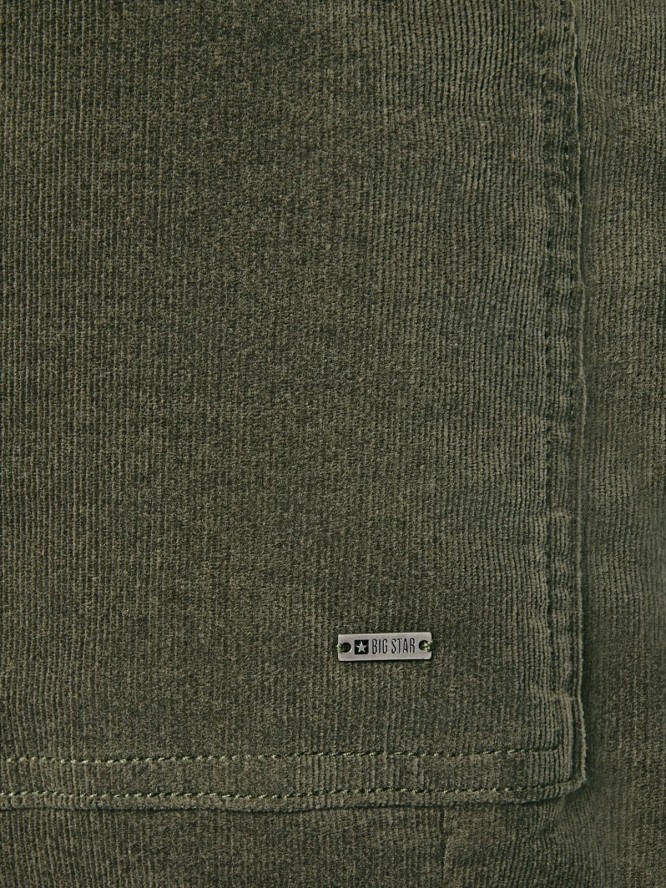 spodnie damskie sztruks 7/8 z kieszeniami khaki nadine 303