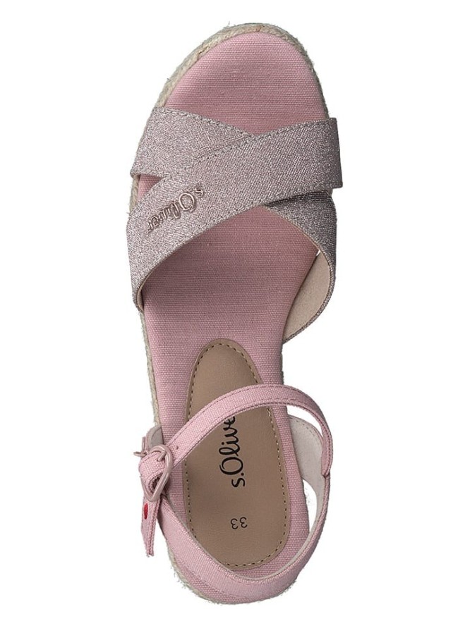 s.Oliver Sandały w kolorze jasnoróżowym na koturnie rozmiar: 33