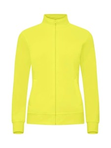 clique Basic Cardigan Women z dzianiny dresowej — żółty odblaskowy