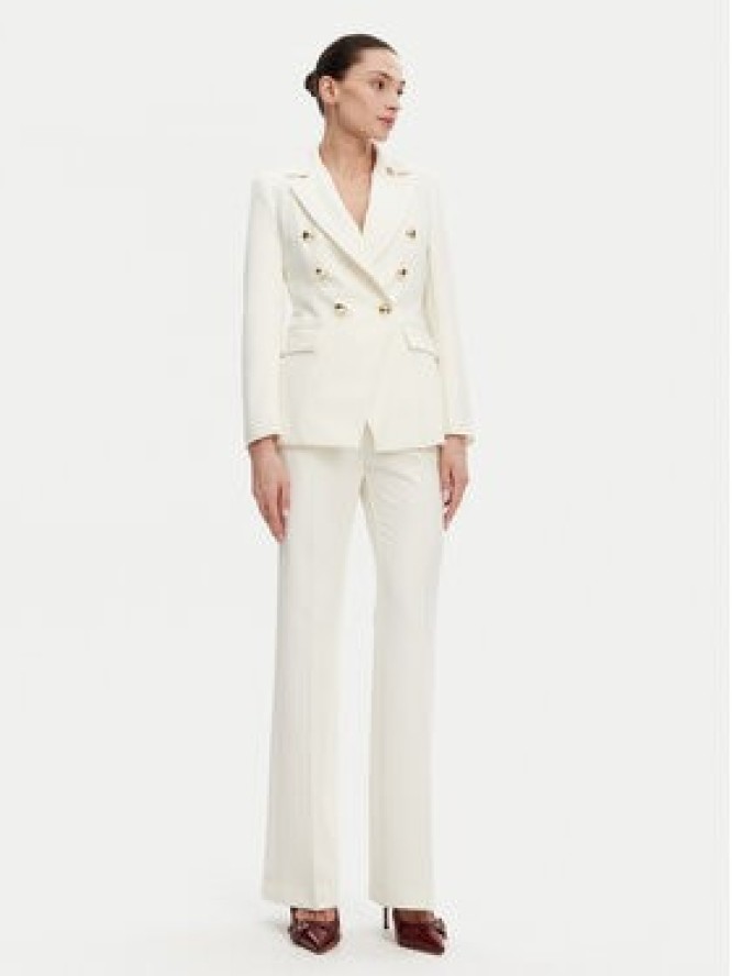 Maryley Spodnie materiałowe 25EB587/43VA Écru Regular Fit