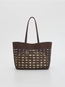Torebka shopper - ciemnobrązowy