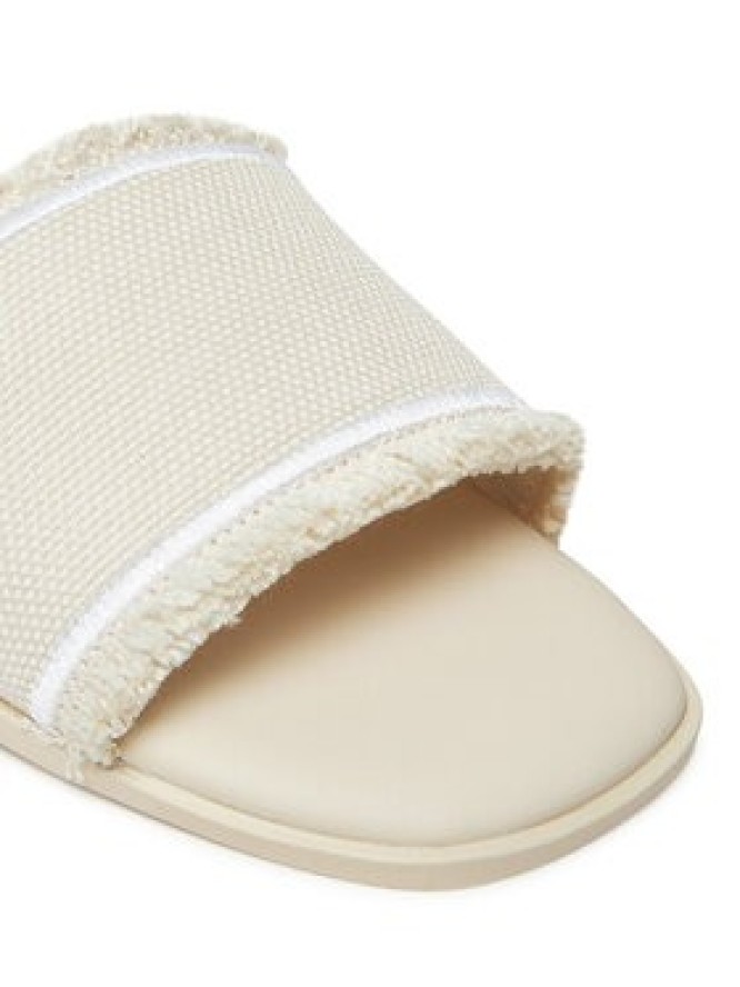 Tommy Hilfiger Klapki Fringe Canvas Flat Sandal FW0FW08908 Beżowy