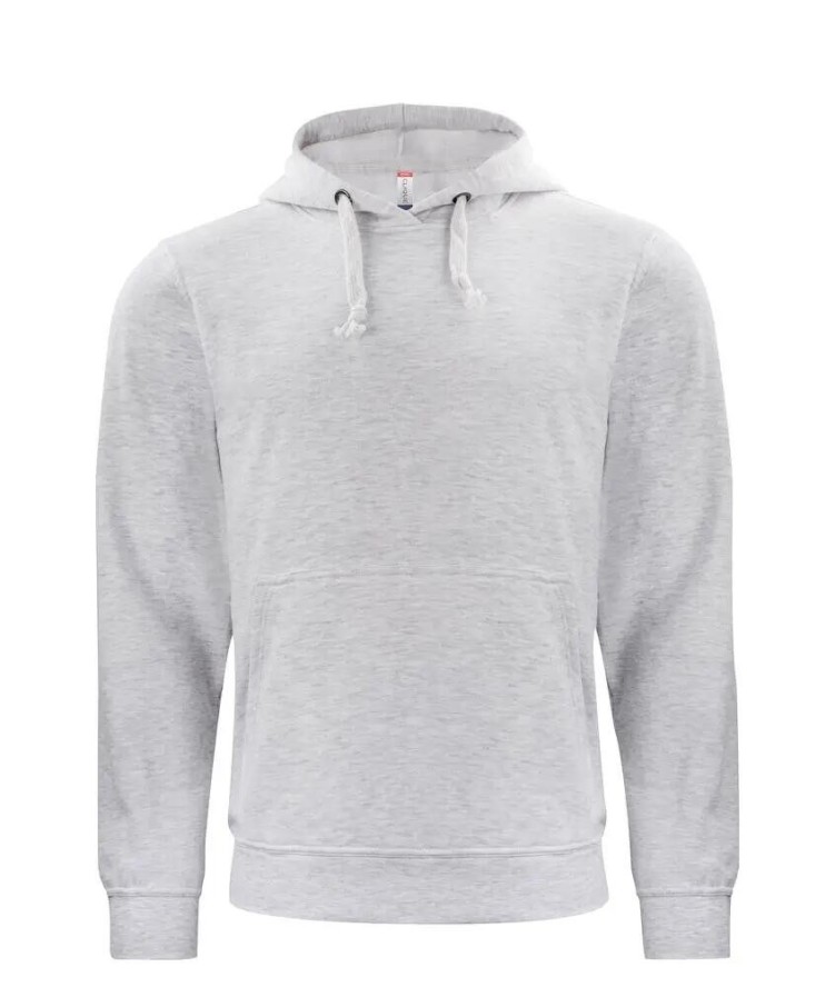 clique Basic Hoody bluza z kapturem unisex, materiał stabilizowany – ash