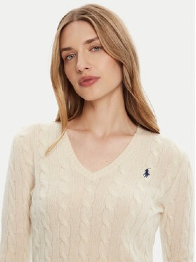 Polo Ralph Lauren Sweter 211971866001 Écru Slim Fit