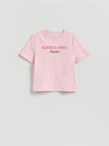 T-shirt z nadrukiem - pastelowy róż