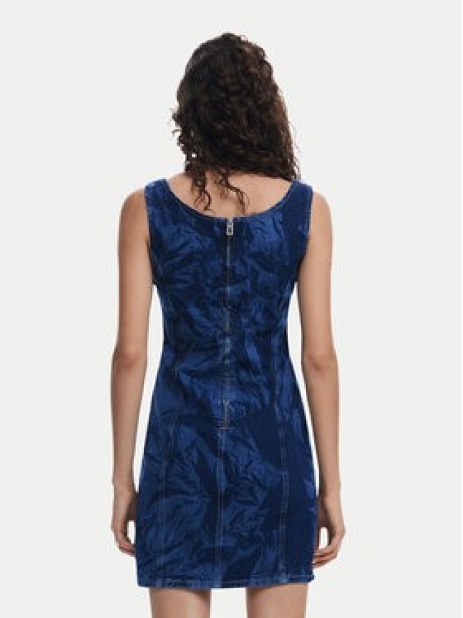 Desigual Sukienka jeansowa 25SWVD01 Granatowy Slim Fit