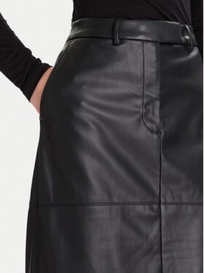 Calvin Klein Spódnica z imitacji skóry LV044D651G Czarny Regular Fit