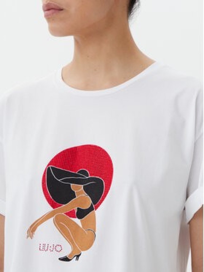Liu Jo Beachwear T-Shirt q-roa-35173 Biały Regular Fit