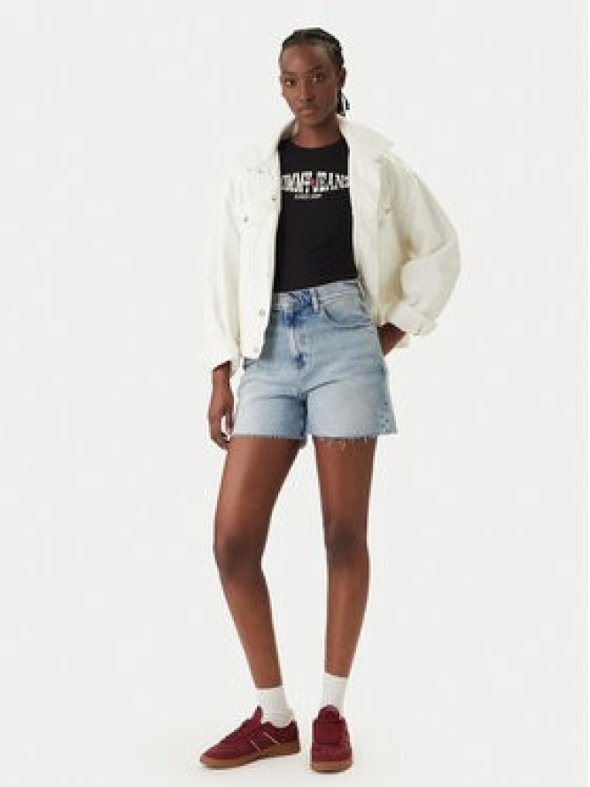 Tommy Jeans T-Shirt Wavy Flag DW0DW22272 Czarny Slim Fit