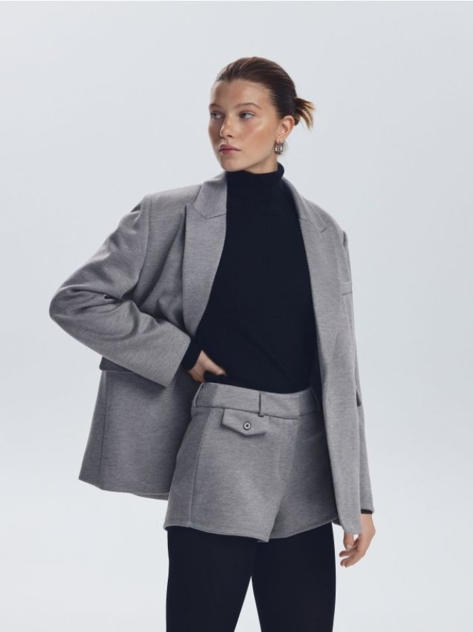 Szorty z wiskozą - jasnoszary