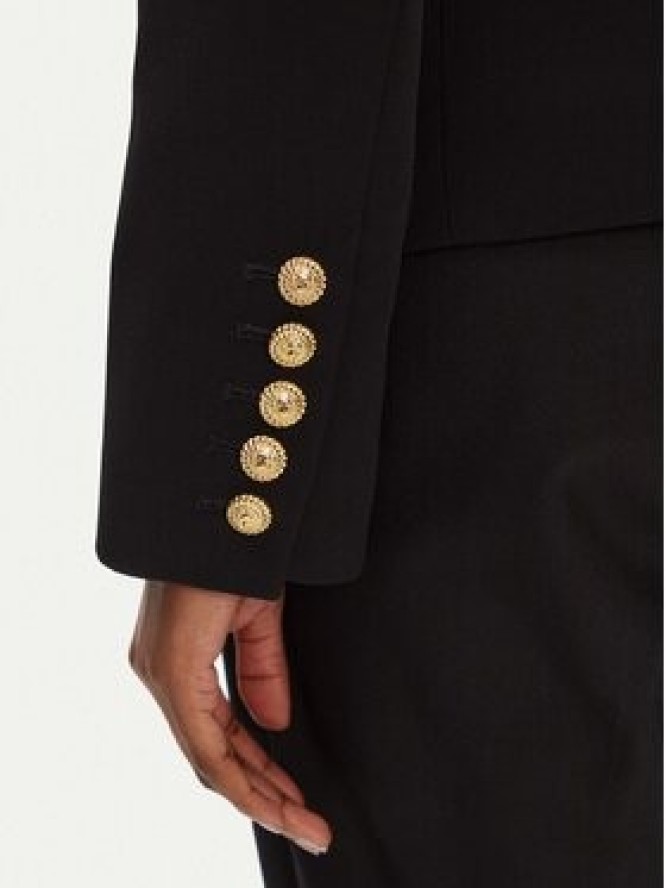 Balmain Marynarka DF1SG008VB00 Czarny Regular Fit