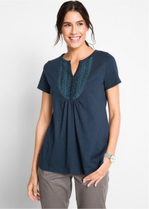 T-shirt z przędzy mieszankowej z krótkimi rękawami