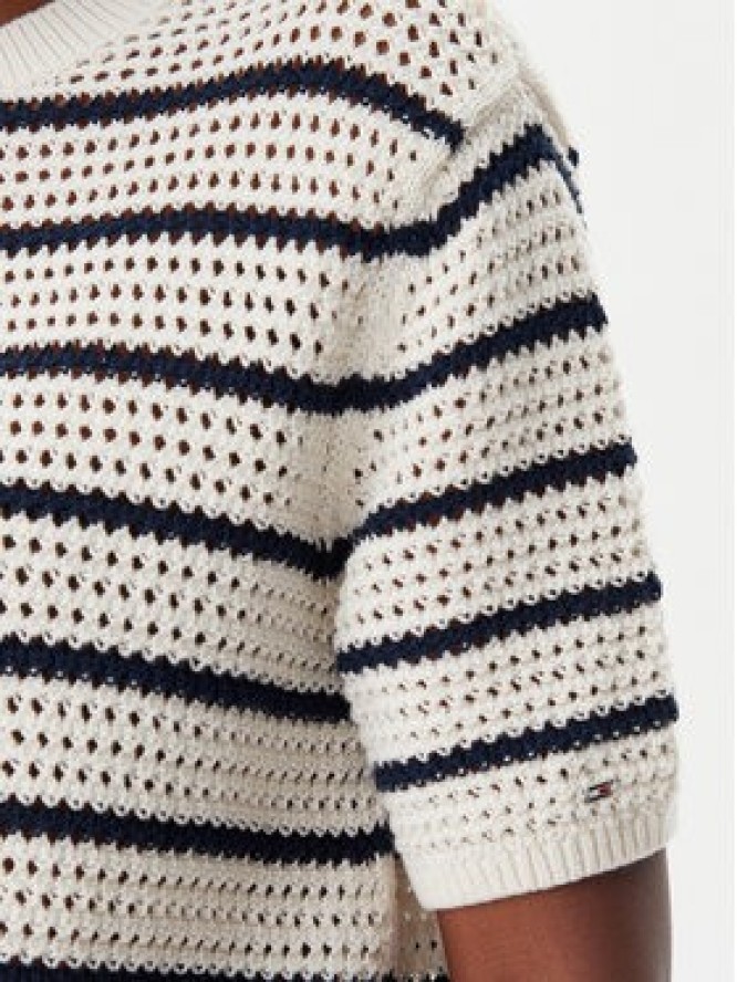 Tommy Hilfiger Sweter Pointelle WW0WW45950 Beżowy Regular Fit