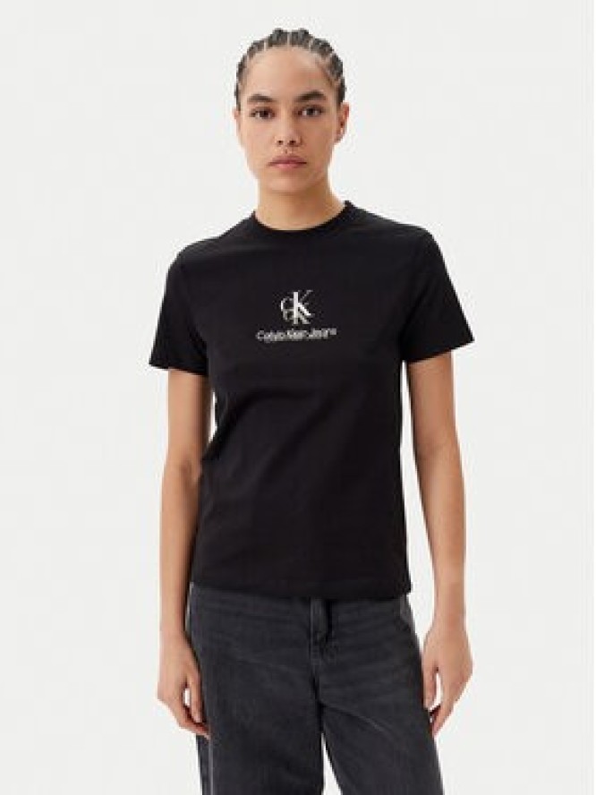 Calvin Klein Jeans T-Shirt Shadow Graphic J20J225545 Czarny Regular Fit