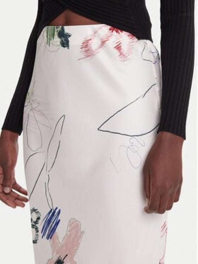 Desigual Spódnica maxi Paul 25WWFW07 Biały Regular Fit