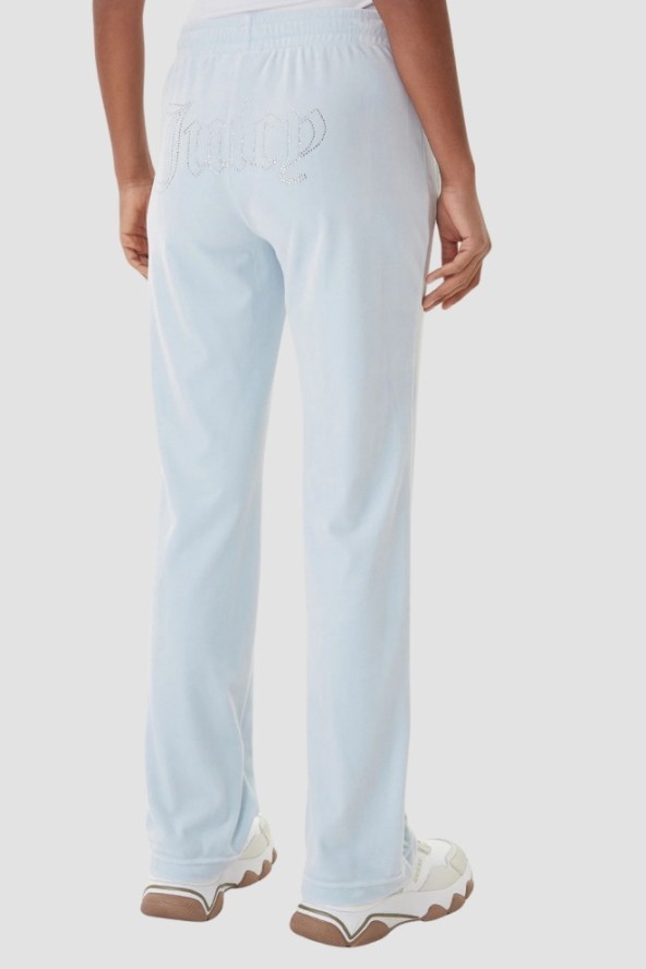 JUICY COUTURE Błękitne spodnie dresowe damskie z cyrkoniami Tina, Rozmiar S