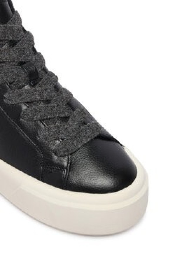 Calvin Klein Sneakersy Flatform Mid Laceup Lth Wl HW0HW03230 Czarny
